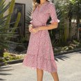 thumbnail image 3 of Chaussures Habillées pour Femmes Mode Décontractée Col en V Chiffon Floral Boho Plage Manches Courtes Robe Manches Courtes Robe Boho Plage Robe Courte Boho Sandales Mode pour Femmes, 3 of 6
