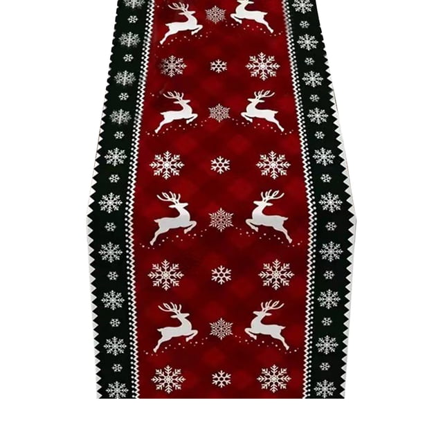 Boovnll Christmas Table Runner, 13x72" Linen Table Runner Winter Xmas Holiday Kitchen Table Decor for Christmas Dinner Table Party Decor, Christmas Decorations
