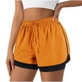 thumbnail image 1 of Plebaso Women's 2 in 1 Running Shorts Elastic Waist Drawstring Athletic Shorts Lightweight Workout Shorts, 1 of 6