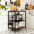 thumbnail image 4 of Costway 3-Tier Kitchen Baker's Rack Microwave Oven Storage Cart w/ Hook Charcoal, 4 of 10