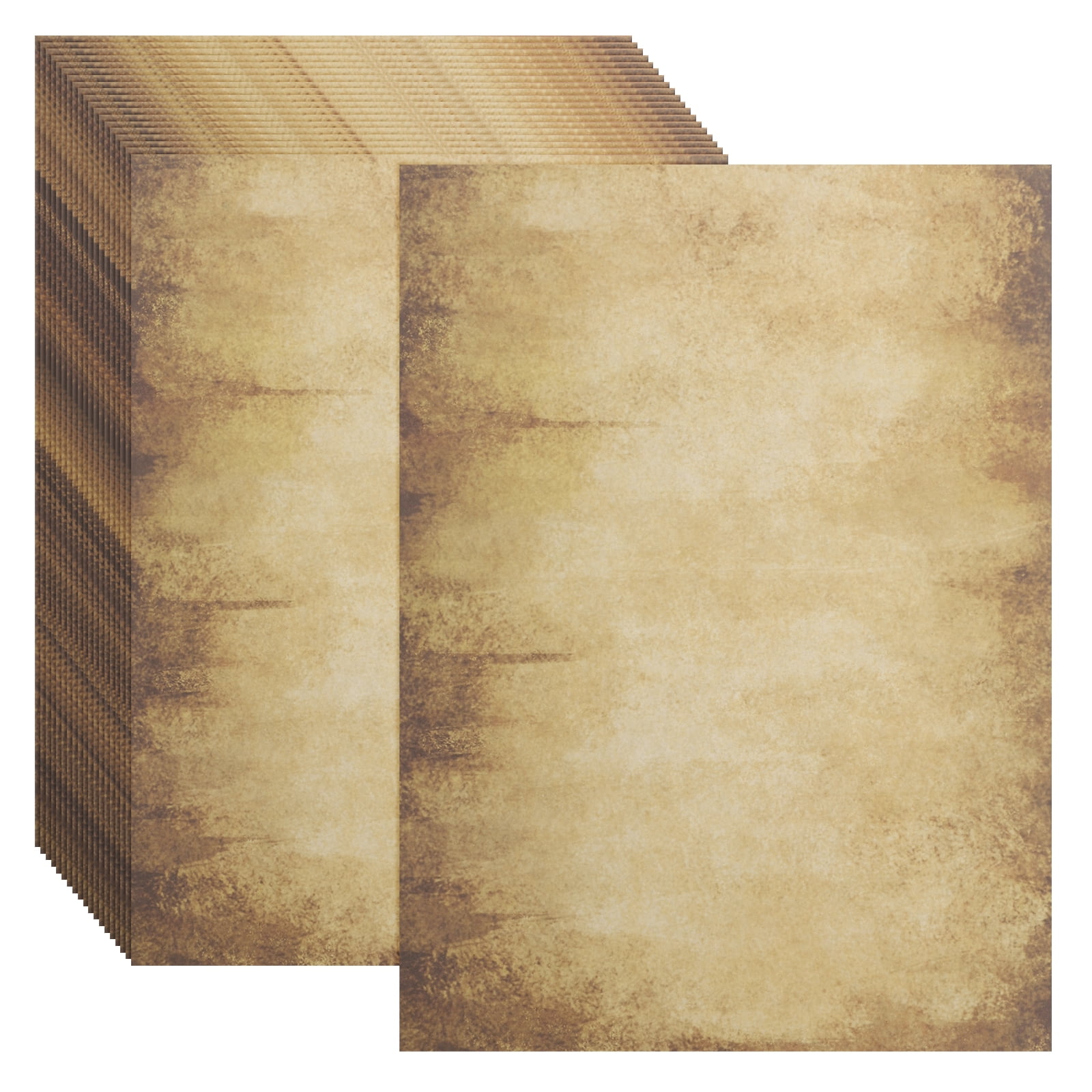 Uxcell 24 Packs Vintage Cotton Paper Printer Paper Light Brown Spots 8 x 11"