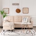 thumbnail image 2 of Costway Convertible Sectional Sofa Couch Fabric L-Shaped Couch Cushion Beige, 2 of 9