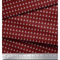 thumbnail image 3 of Soimoi Red Poly Georgette Fabric Tree Christmas Printed Craft Fabric by the Yard 52 Inch Wide, 3 of 3