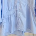 thumbnail image 4 of Pompotops Women's Solid Color Asymmetric Splicing 3/4 Sleeve Tops Button Round Neck Tops/Shirt Clearance, 4 of 4