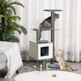 thumbnail image 2 of PawHut Cat Tree Cat Condo with Scratching Post Grey 47", 2 of 10