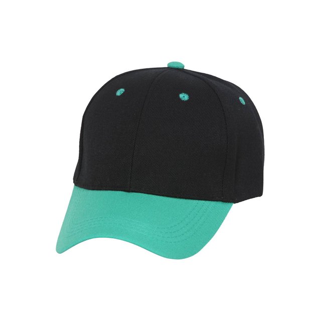 Two-Tone Adjustable Baseball Cap, Black Teal