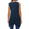 thumbnail image 3 of thinsony T-shirt Sans Manches pour Femme à Col Rond Haut Uni Gilet Décontracté, Bleu Marine, m, 3 of 5