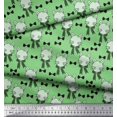 thumbnail image 3 of Soimoi Green Rayon Fabric Bow & Cat Face Kids Print Fabric by Yard 42 Inch Wide, 3 of 3