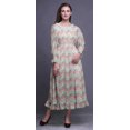 thumbnail image 2 of Bimba Robe Maxi à Volants pour Femmes, Florale, Manches Bishop, Col Rond, Taille Smockée - Xxx-Grand, 2 of 5