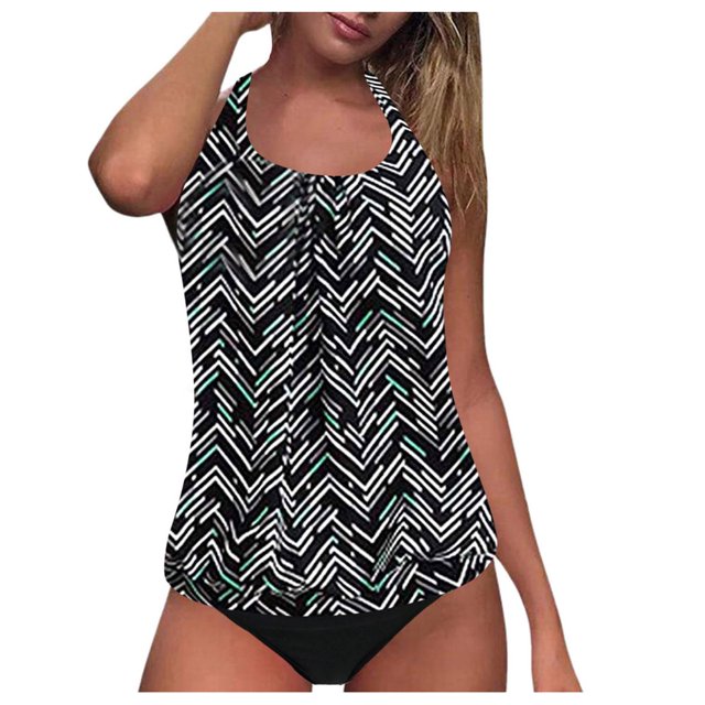 Women Tankini Swimsuit Tummy Control Top With Shorts Two Piece Bathing Suit