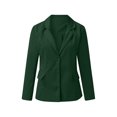 thumbnail image 3 of Innerwin Blazers Solid Color Women Cardigan Jacket Work Shawl Neck Slim Fit Business Jackets Dark Green M, 3 of 7