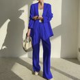 thumbnail image 2 of Timegard 2 Piece Suits Set for Women Button V Neck Open Front Jackets Business Office Wide Leg Pant Blazer Outfits, 2 of 6