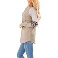 thumbnail image 2 of Womens Color Block Long Sleeve Leopard Print Tops Round Neck Striped Loose Casual Shirts Tunic Tops, 2 of 4