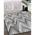 thumbnail image 3 of Ahgly Tapis Rond Lavable en Machine Intérieur Transitionnel Gris Platine, 7 Pieds Rond, 3 of 7