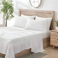 thumbnail image 4 of Kindlier 100% Organic Cotton Sheet Set – Deep Pocket Bedding Set King, White, 4 of 5