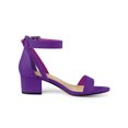 thumbnail image 3 of BLISSFUL STEP Sandales à Talon Épais pour Femmes avec Bride à la Cheville Violet 6, 3 of 7