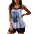 thumbnail image 3 of Maillots de Bain Tankini en Maille à Contrôle du Ventre pour Femmes, Deux Pièces, Haut de Tankini Blouson Modeste avec Bas de Bikini, 3 of 9