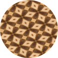 thumbnail image 1 of Ahgly Company Tapis Rond Lavable en Machine Intérieur Transitionnel Brun Selle, 5 Pieds Rond, 1 of 7