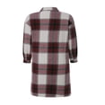 thumbnail image 3 of Women Plaid Windbreaker Coat Button-down Long Sleeve Lapel Jacket With Pockets Fall Spring Outwear, 3 of 6
