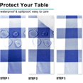 thumbnail image 2 of Royal Blue Checkered Tablecloth Rectangle - Wrinkle Resistant, Stain Resistant and Waterproof Gingham Table Cloth for Kitchen, Dining and Picnic, 60 x 120 Inch, 2 of 6