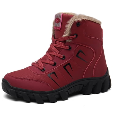 Bottes de Neige pour Hommes Femmes Imperméables Légères Chaussures de Randonnée Hiver Extérieur Chaudes Doublées de Fourrure Bottes de Randonnée