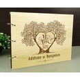 thumbnail image 2 of Personalized Wood Engraved Bride And Groom Tree Guest Book Rustic Wedding Photo Album Scrapbook, 2 of 2