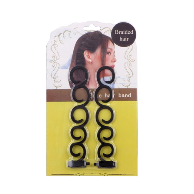 Rvkxad French Braid Clip Stick, DIY Hair Styling Tool Kit with 4 Sizes Included, Plastic Resin Braiding Assistant for Ponytail Hairstyles