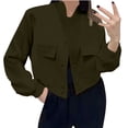 thumbnail image 2 of EGNMCR Veste Décontractée Sans Capuche à Manches Longues pour Femmes Nouvelle Mode Confortable Polyvalente Veste Unie en polyester, 2 of 6