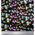 thumbnail image 2 of Soimoi Black Rayon Crepe Fabric Insect & Floral Clip Art Decor Fabric Printed BTY 46 Inch Wide, 2 of 2