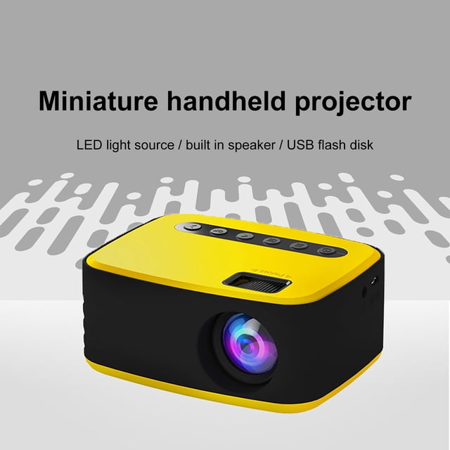 EGNMCR Projector T20 Mini Portable Pocket Home Cinema 1080P LED Home Media Video Player Movie Projector - Projector 3D HD 1080P LED Cinema AV USB a Projector