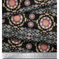 thumbnail image 3 of Soimoi Japan Crepe Satin Fabric Floral Mandala Decor Fabric Printed Yard 42 Inch Wide, 3 of 3