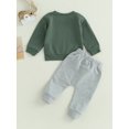 thumbnail image 4 of Honganda Toddler Boys 2Pcs Pants Sets Long Sleeve Letter Print Sweatshirt Tops and Drawstring Pants Sets, 4 of 9
