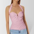 thumbnail image 2 of A Fashionable And Sexy Backless Navel Lace Up Solid Color Top For Ladies, 2 of 6