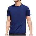 thumbnail image 2 of Styesk T Shirts for Man Solid-Color Casual Elastic Sports Short Sleeved Round-Neck Blouses, 2 of 5