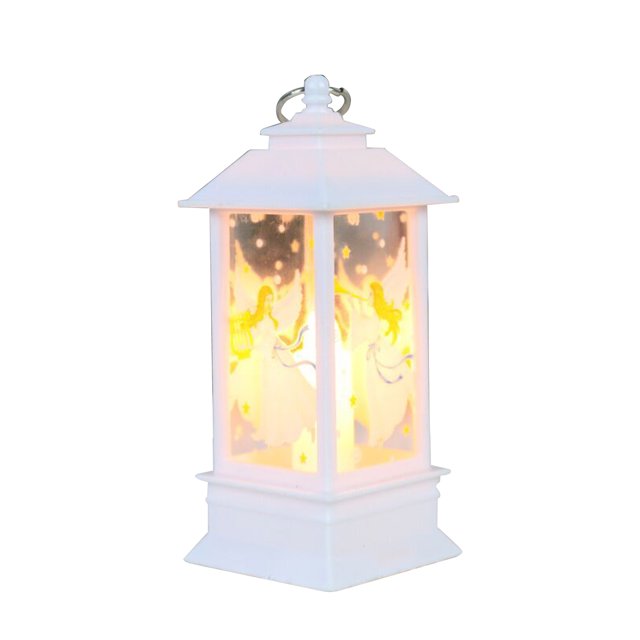 yeacher Christmas Snow Globe Lantern Hang-ing Lamp LEDs Warm Night Light Batter-y Operated for Home Ornamnet Gifts