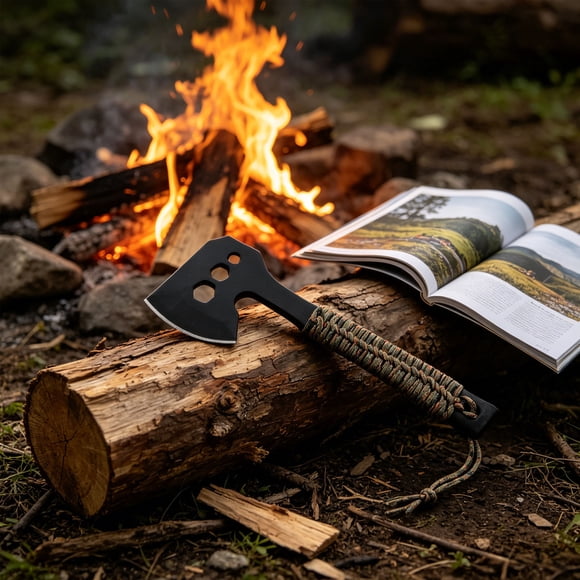 Camping Hatchet with Hex Wrench Survival Axe Small Bushcraft Axe for Outdoor Wood Splitting Backpacking with Sheath Durable Stainless Steel Lightweight Hand Axe Tool for Camping Hiking Emergency