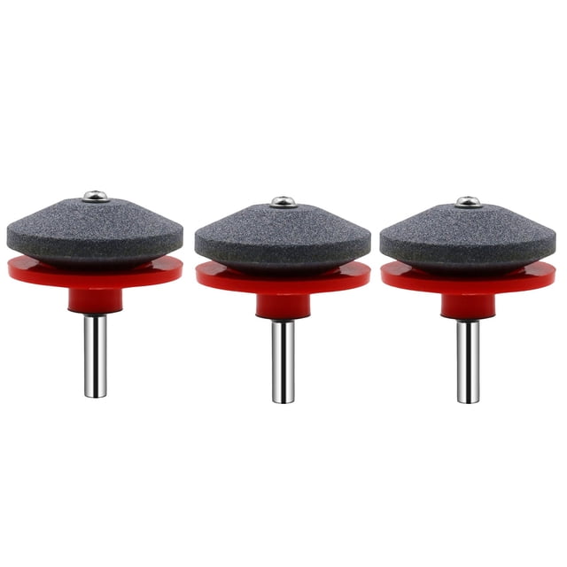 Lawn Mower Blade Sharpener Drill Bit Attachment 3-Piece Set for Efficient Sharpening of Dull and Rusty Blades on Riding Mowers and Tractors Hzhnb | Alloy, Red