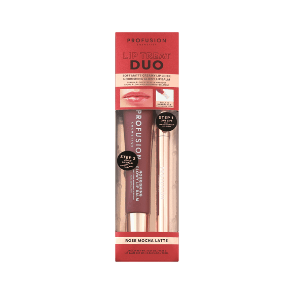 Profusion Cosmetics | Lip Treat Duo Lip Liner & Lip Balm Set- Rose Mocha Latte