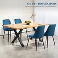 thumbnail image 4 of HOMCOM Dining Chairs Set of 4, Velvet Accent Chair, Dark Blue, 4 of 10