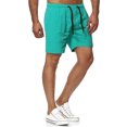 thumbnail image 2 of cllios Mens Shorts Solid Elastic Waist Mid Waist Loose Pockets Drawstring Short Pants, 2 of 4