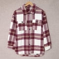 thumbnail image 4 of Yuyuzo Plaid Flannel Shirts for Women Oversized Long Sleeve Shacket Jacket Button down Blouse Tops, 4 of 7