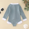 thumbnail image 4 of Girls Rash Guard Bathing Suits Ruffle Long Sleeve Sun Protection Toddler Bathing Suit 18-24 Months, 4 of 5