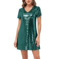 thumbnail image 1 of Robes de Soirée Brillantes à Paillettes pour Femmes, Vert, Très Grand, 1 of 5