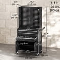 thumbnail image 3 of HOMCOM Tool Cabinet with Pegboard, Mobile Tool Chest with Lock, Black, 3 of 10