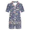 thumbnail image 3 of Jamicy Pyjama d'Halloween pour Femmes, Mode Décontractée, Imprimé, Haut à Manches Courtes avec Col à Revers et Short, Ample et Confortable, Ensemble de Pyjama pour la Maison, 3 of 4
