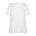 thumbnail image 3 of MesaSe Robe de Plage Ample pour Femmes à Manches Courtes, Col en V, Unie, à Volants, 3 of 6