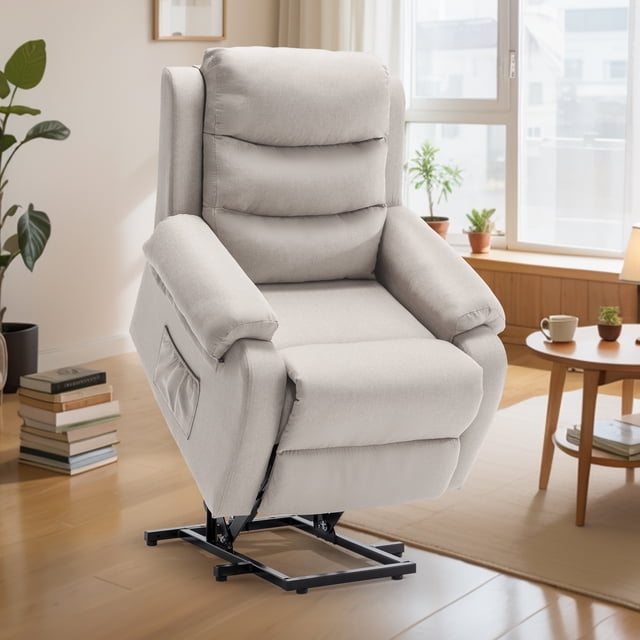 YSICK Small Power Lift Recliner Chair for Elderly with Remote Control Linen for Living Room,Beige