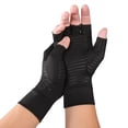 thumbnail image 1 of Graflsoa Copper-Infused Arthritis Relief Gloves with Open Finger Design for Enhanced Mobility and Comfort, Ideal for Hand Pain, Tendinitis, and Joint Support, Available in S/M/L Sizes, Black, 1 of 6