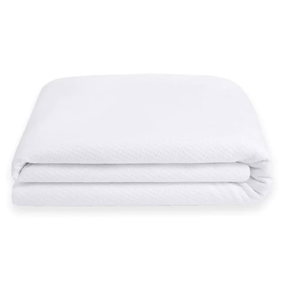 Sleepgram Breathable Sweat Proof Cotton Mattress Protector, Queen, White