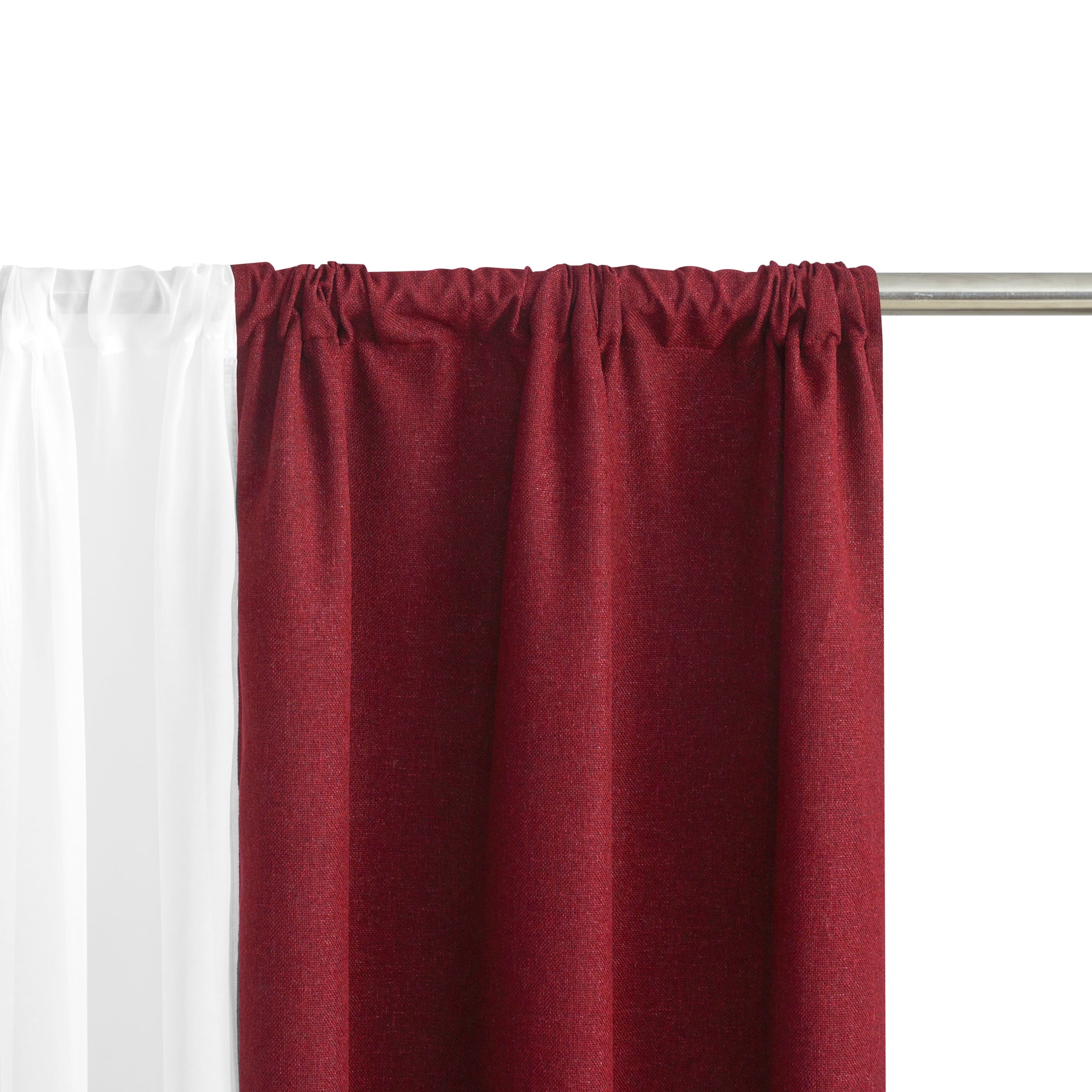 Mainstays Solid Twill Blackout Curtain Panel and Sheers, Set of 4, Merlot, 27.5" W x 84" L